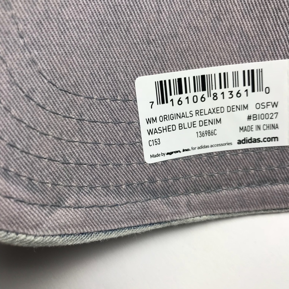 NWT Adidas Originals Denim Hat Trefoil Ball Cap - Picture 5 of 8